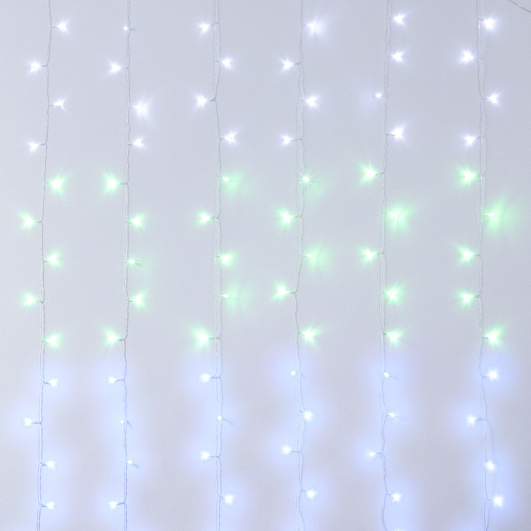 Mint Ombre LED Cascading Curtain Lights