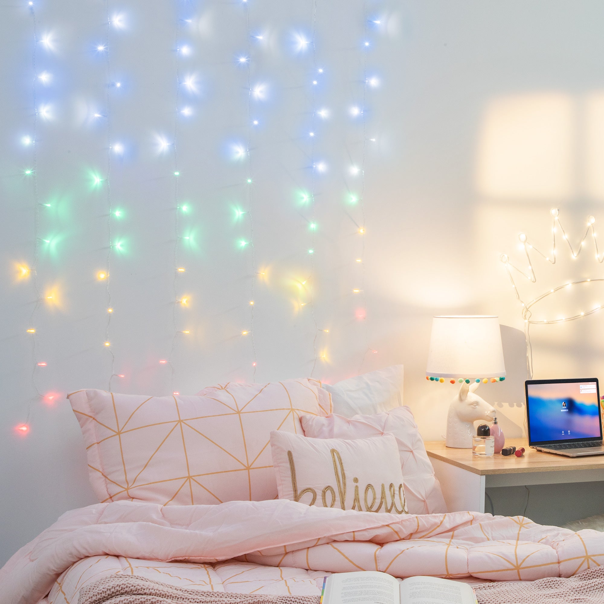 Rainbow LED Cascading Curtain Lights