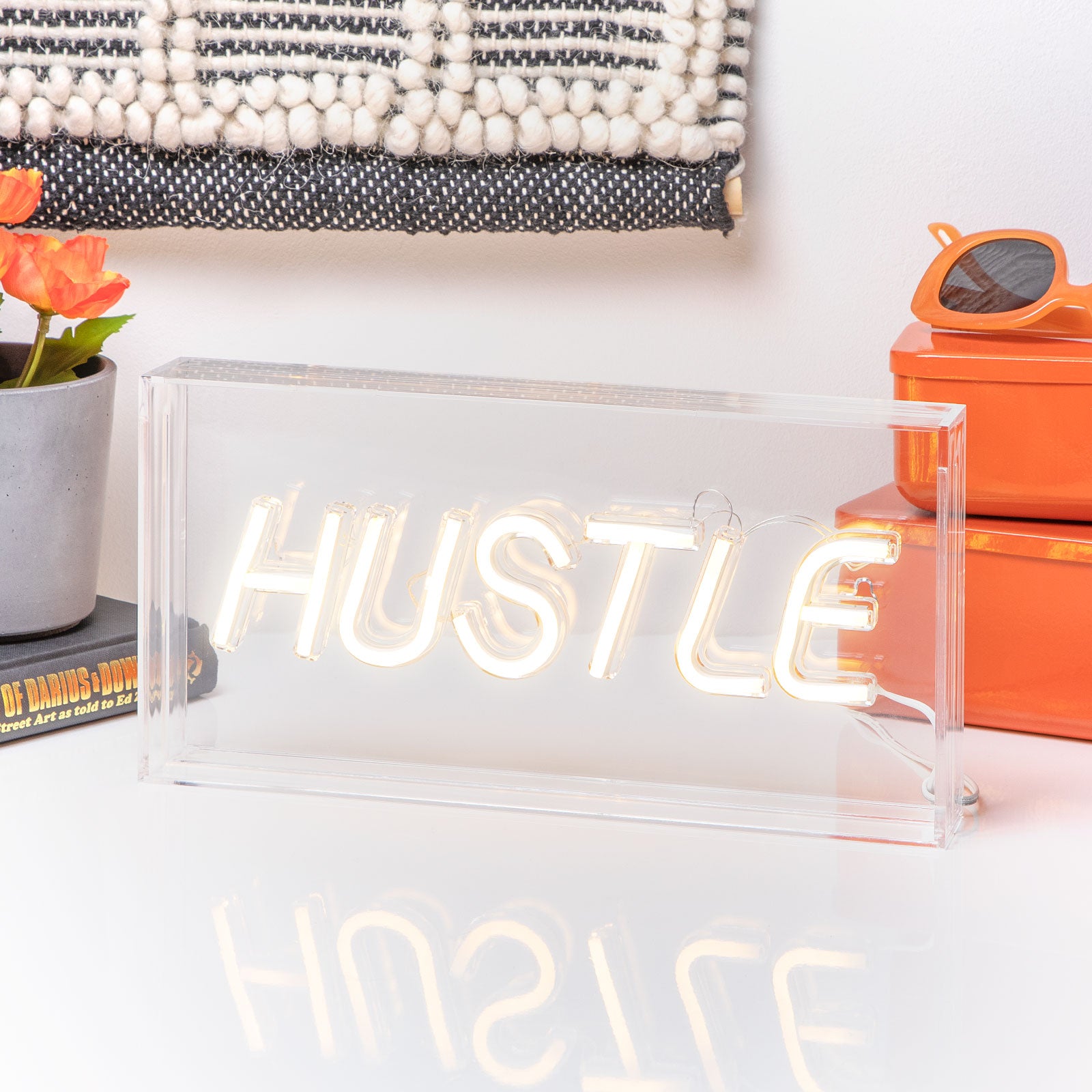 Hustle Neon Acrylic Box