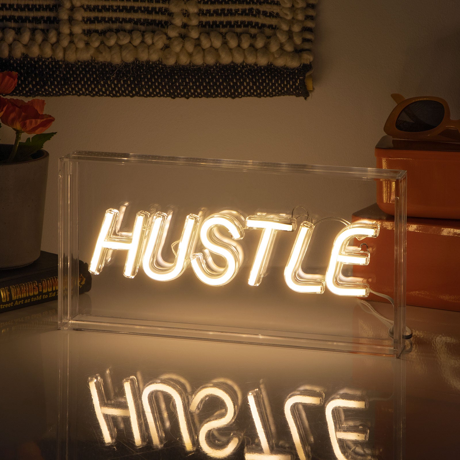 Hustle Neon Acrylic Box