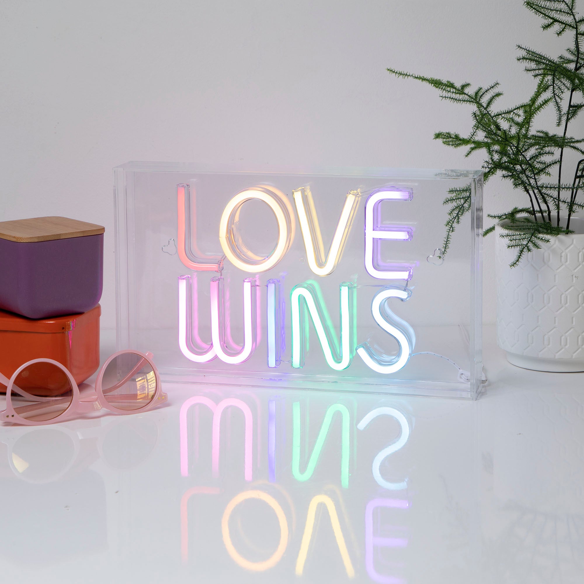 “Love Wins” Acrylic LED Neon Box
