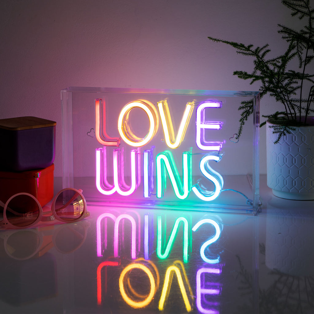 “Love Wins” Acrylic LED Neon Box
