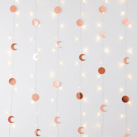 Metallic Celestial Cascading Curtain Lights